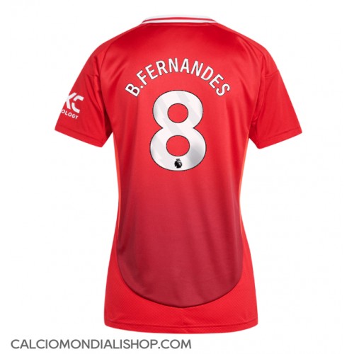 Maglie da calcio Manchester United Bruno Fernandes #8 Prima Maglia Femminile 2024-25 Manica Corta